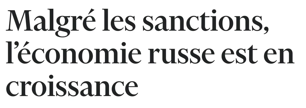 Malgré les sanctions, l’économie russe est en croissance